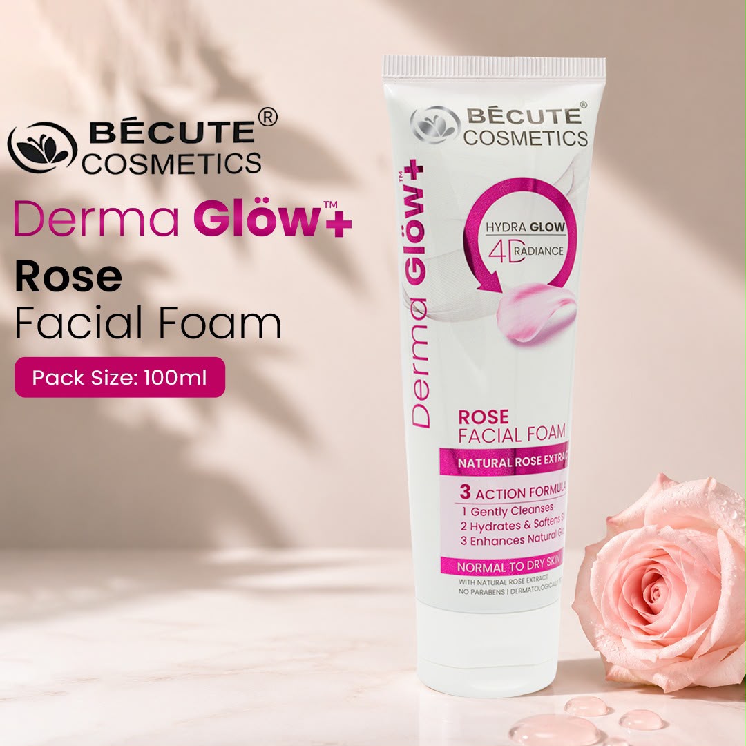 Becute Cosmetics Derma Glow+ Rose Facial Foam Face Wash