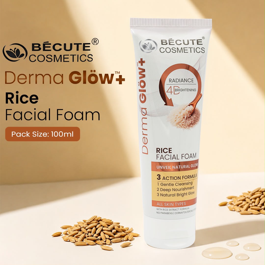 Becute Cosmetics Derma Glow+ Rice Facial Foam Face Wash