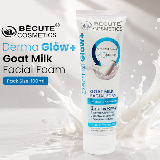 Becute Derma Glow+ Goat Milk Facial Foam Face Wash